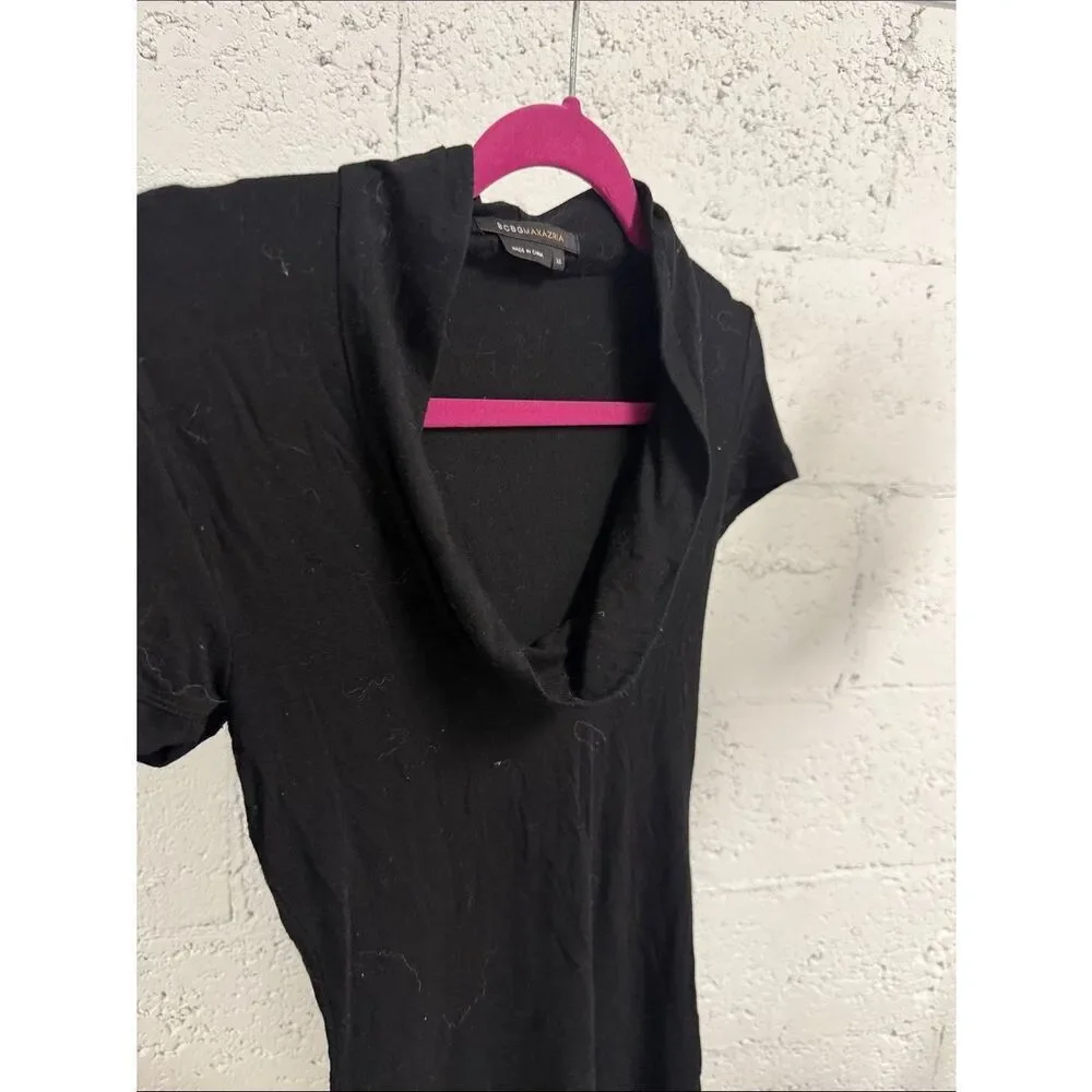 BCBG Open Loose Neck Black Nice Shirt - XS